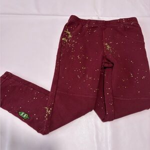 Kids Burgundy Splatter Leggings